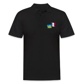 Ruanda Frankreich Vintage Flagge Franzose Ruandese - Männer Poloshirt - Schwarz - Vorne - Kai (181cm)