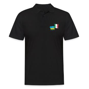 Ruanda Italien Vintage Flagge Italiener Ruandese - Männer Poloshirt - Schwarz - Vorne - Kai (181cm)
