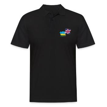Ruanda UK Flagge Britisch Ruandisch - Männer Poloshirt - Schwarz - Vorne - Kai (181cm)