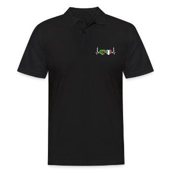 Sambia Italien Vintage Herzschlag Flagge Sambier - Männer Poloshirt - Schwarz - Vorne - Kai (181cm)