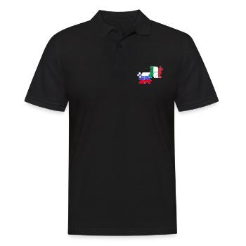 Slovénie Italie Drapeau Italien Slovène - Polo Homme - noir - Devant - Kai (181cm)