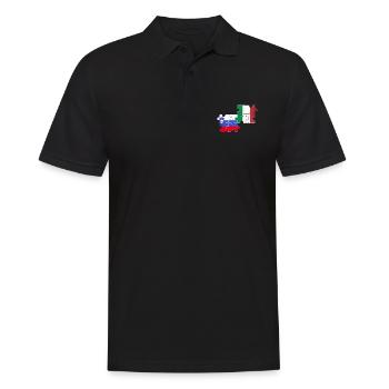 Slowenien Italien Vintage Flagge Italiener Slowene - Männer Poloshirt - Schwarz - Vorne - Kai (181cm)