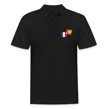 France Espagne Drapeau Espagnol Français - Polo Homme - noir - Devant - Kai (181cm)
