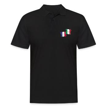 France Italie Vintage Drapeau Français - Polo Homme - noir - Devant - Kai (181cm)