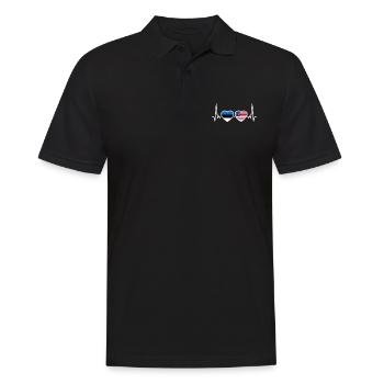Estland USA Herzschlag Flagge Estnisch - Männer Poloshirt - Schwarz - Vorne - Kai (181cm)