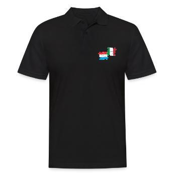 Luxemburg Italien Flagge Italienisch Luxemburger - Männer Poloshirt - Schwarz - Vorne - Kai (181cm)