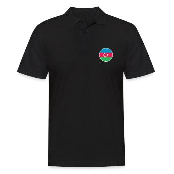 Aserbaidschan Aserbaidschanische Flagge - Männer Poloshirt - Schwarz - Vorne - Kai (181cm)