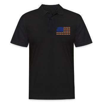Jour de l’indépendance Drapeau américain Hot Dog 4. - Polo Homme - noir - Devant - Kai (181cm)