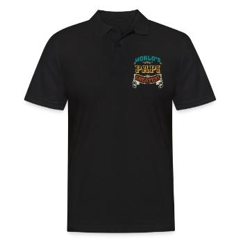 WORLDS GREATEST PAPI - Männer Poloshirt - Schwarz - Vorne - Kai (181cm)