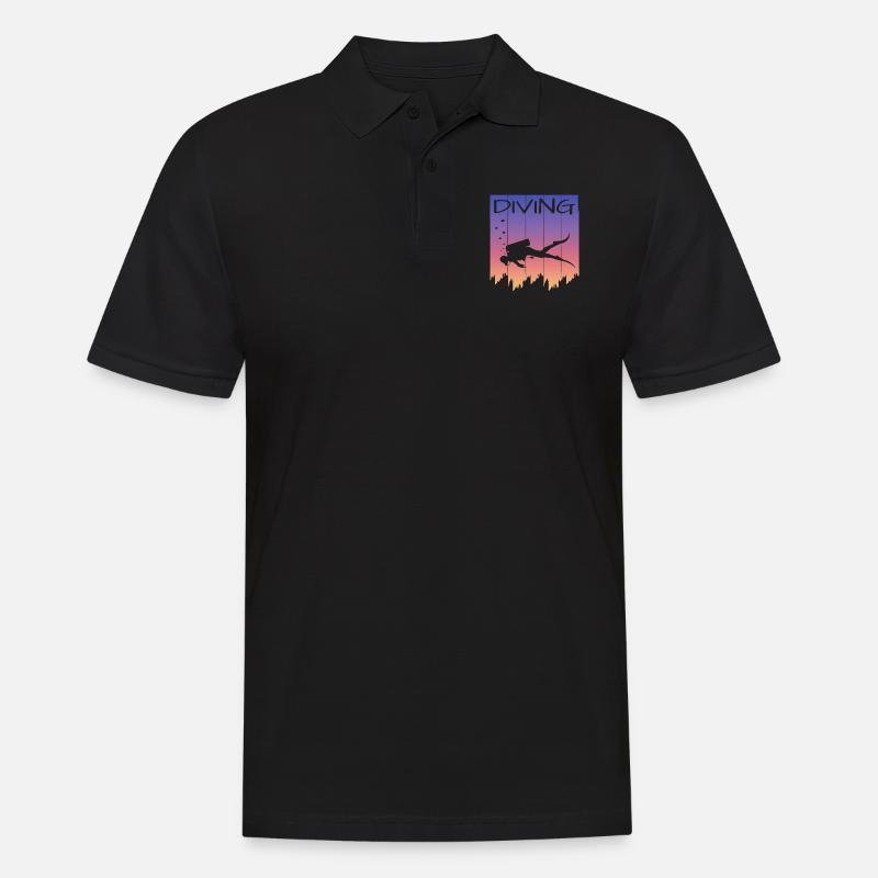 Tauchen Diving - Männer Poloshirt - Schwarz