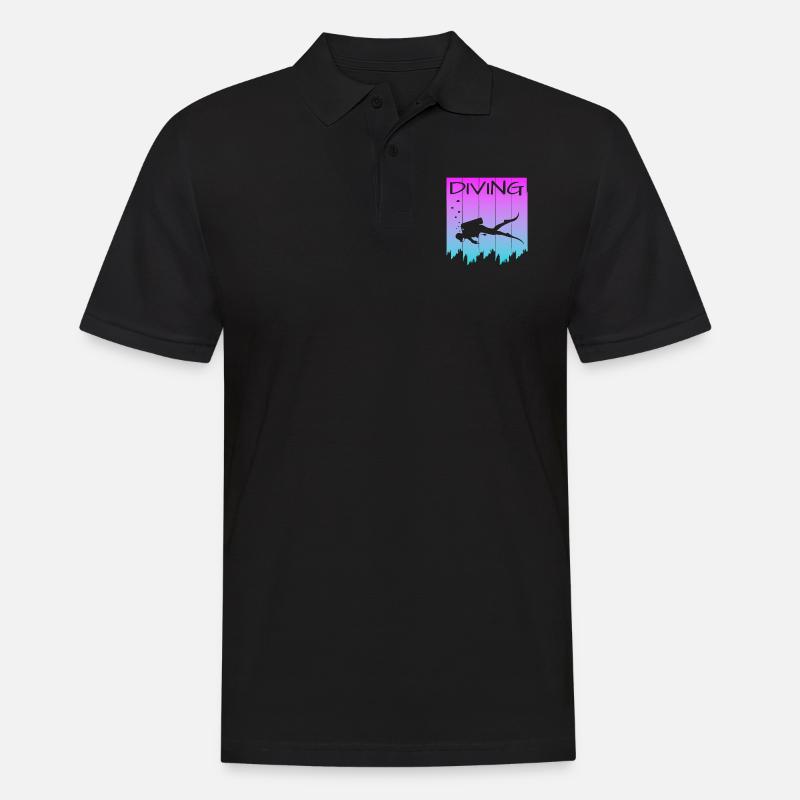 tauchen - Männer Poloshirt - Schwarz