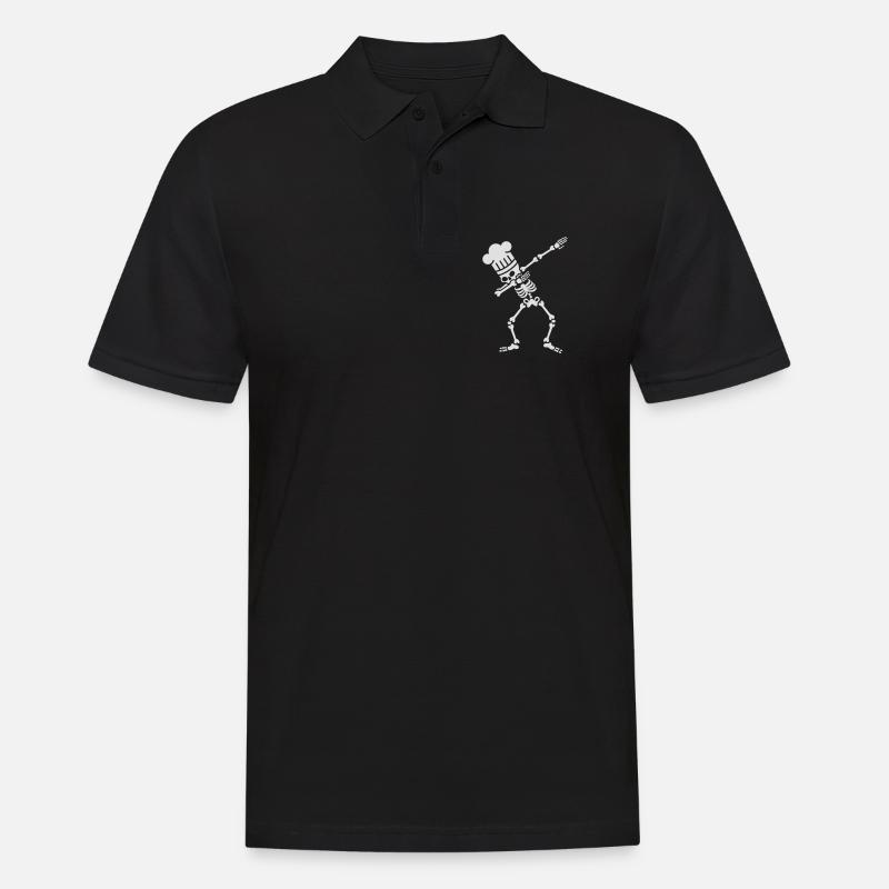 Dab dabbing skeleton BBQ cook / chef - Polo Homme - noir