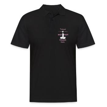 Trübsal ist nicht das einzige was man blasen kann - Männer Poloshirt - Schwarz - Vorne - Kai (181cm)