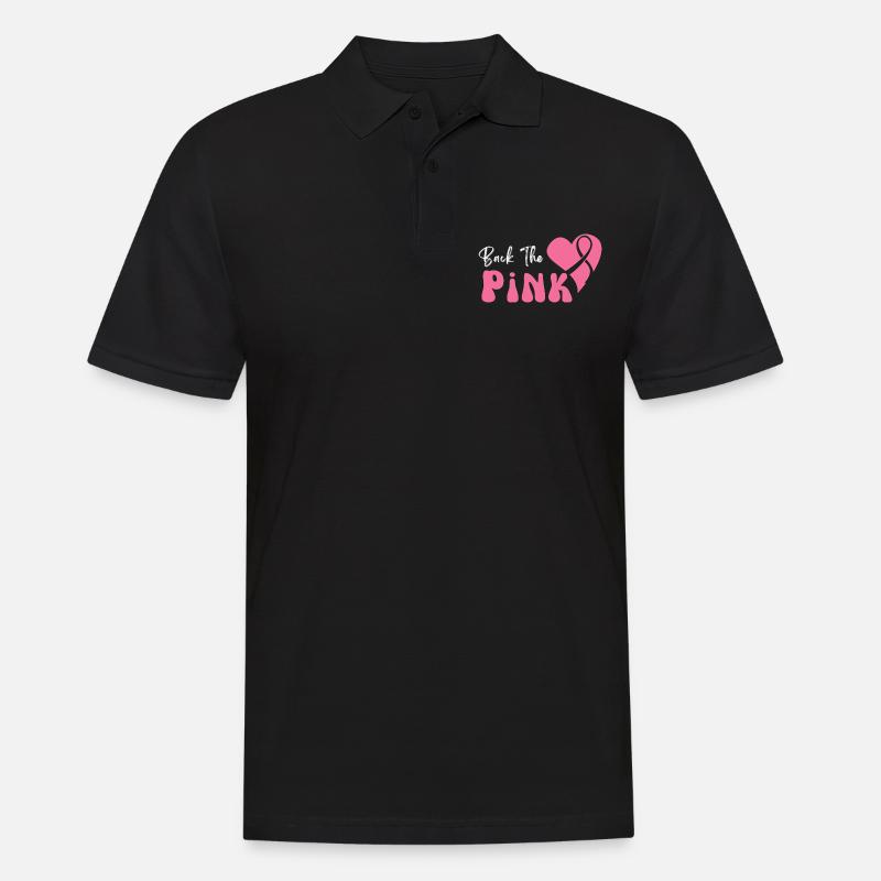 Back the Pink Brustkrebs Awareness - Männer Poloshirt - Schwarz