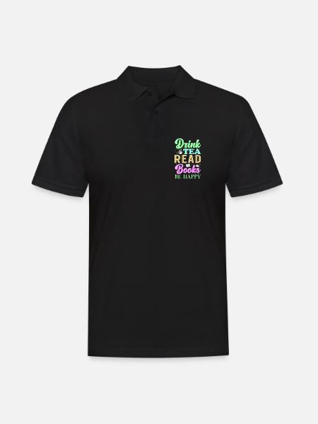 Lesen Bücher Tee - Männer Poloshirt - Schwarz