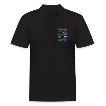 Camper auf dem Weg zum Camp - Männer Poloshirt - Schwarz - Vorne - Kai (181cm)