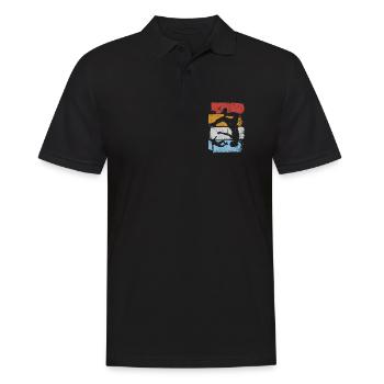 Stripes Sunset Diver Silhouette - Männer Poloshirt - Schwarz - Vorne - Kai (181cm)