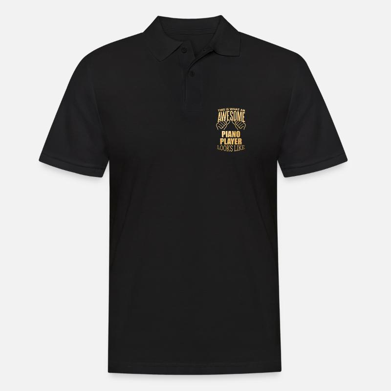 Klavier - Männer Poloshirt - Schwarz