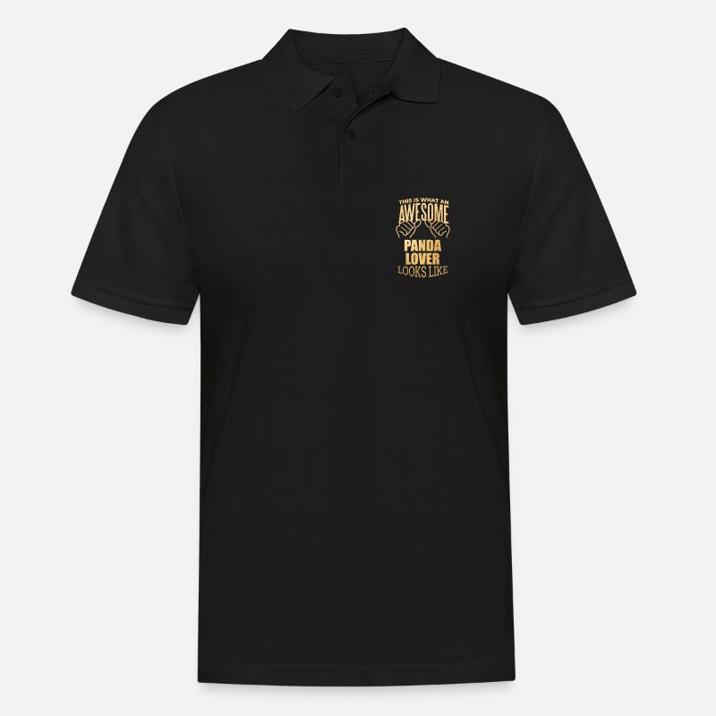 Panda - Männer Poloshirt - Schwarz
