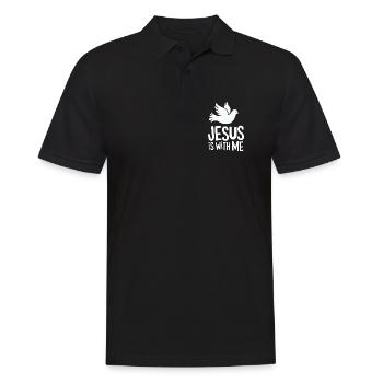 Jesus is with me - Men's Polo Shirt - black - Front - Kai (181cm)