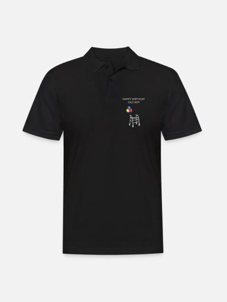 Happy Birthday Old Boy - Männer Poloshirt - Schwarz