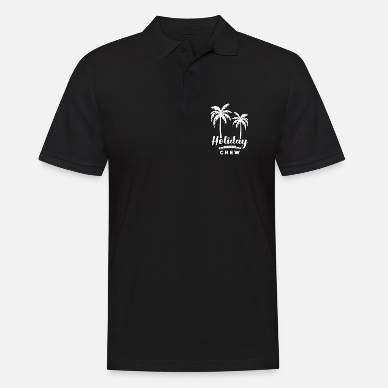 Urlaubscrew Palmendesign - Männer Poloshirt - Schwarz