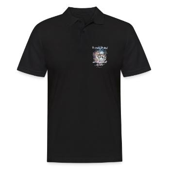 Wolf Christlich - Männer Poloshirt - Schwarz - Vorne - Kai (181cm)