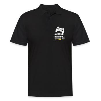 Gaming Motto EXP: Was dich nicht umbringt - Männer Poloshirt - Schwarz - Vorne - Kai (181cm)
