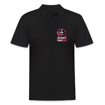 Zutritt erst nach Gehirnupdate - Männer Poloshirt - Schwarz - Vorne - Kai (181cm)
