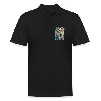 Life is better on vinyl - Pin-Up & Sneaker - Männer Poloshirt - Schwarz - Vorne - Kai (181cm)