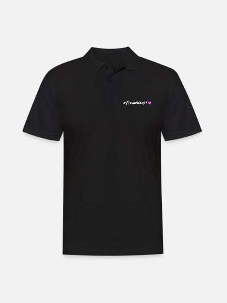 Freundschaft Herz - Männer Poloshirt - Schwarz