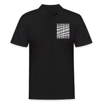 Duisburg Deutschland Stadt Schrift Skyline Heimat - Männer Poloshirt - Schwarz - Vorne - Kai (181cm)