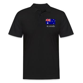 Australien, Flagge, Flag from Australia - Männer Poloshirt - Schwarz - Vorne - Kai (181cm)