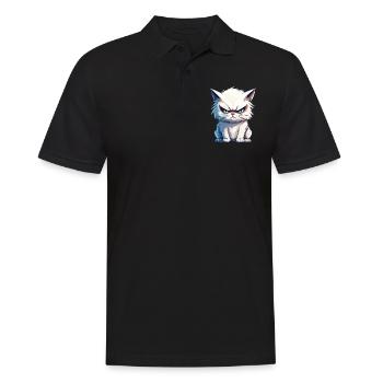cat grumpy grumpy grumpy meow funny - Men's Polo Shirt - black - Front - Kai (181cm)