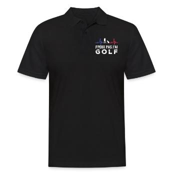 Ich kann nicht Golf spielen - Männer Poloshirt - Schwarz - Vorne - Kai (181cm)