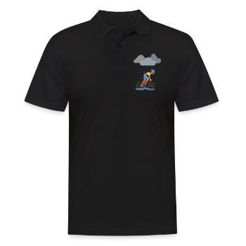 Racing bike bike commuter rain, bad weather - Men's Polo Shirt - black - Front - Kai (181cm)