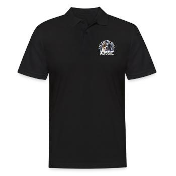 Australian Shepherd - Men's Polo Shirt - black - Front - Kai (181cm)