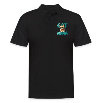 Maman chat - Polo Homme - noir - Devant - Kai (181cm)