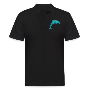Delfin Dolphin - Männer Poloshirt - Schwarz - Vorne - Kai (181cm)