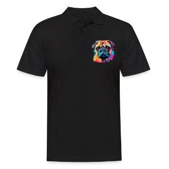 Pop Art Colorful Pug Dog Breed Pet - graphique - Polo Homme - noir - Devant - Kai (181cm)