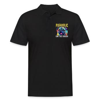 Pug Dog Breed Pet - Pugaholic, Can't Get Enough - Männer Poloshirt - Schwarz - Vorne - Kai (181cm)
