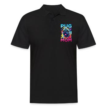 Pug Dog Breed Pet - Pug Mom - Männer Poloshirt - Schwarz - Vorne - Kai (181cm)