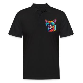 Chihuahua Chiwawa Dog Breed Pet with Sunglasses - Männer Poloshirt - Schwarz - Vorne - Kai (181cm)