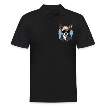 Chihuahua Chiwawa Dog Breed Pet with Sunglasses - Männer Poloshirt - Schwarz - Vorne - Kai (181cm)