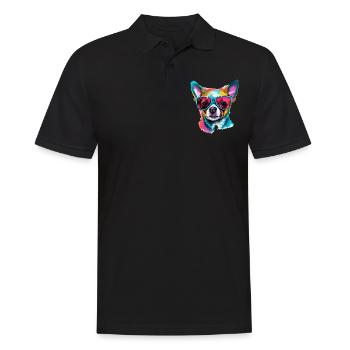 Chihuahua Chiwawa Dog Breed Pet with Sunglasses - Männer Poloshirt - Schwarz - Vorne - Kai (181cm)