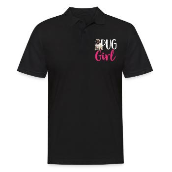 Pug Dog Breed Pet - Pug Girl - Männer Poloshirt - Schwarz - Vorne - Kai (181cm)