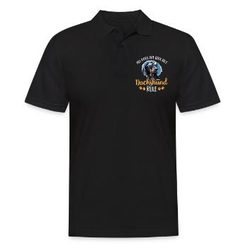 wiener sausage dog Dachshunds Rule - Men's Polo Shirt - black - Front - Kai (181cm)
