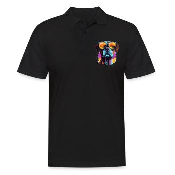 Boxer Dog Breed Pet Sunflowers Pop Art Colorful - Männer Poloshirt - Schwarz - Vorne - Kai (181cm)