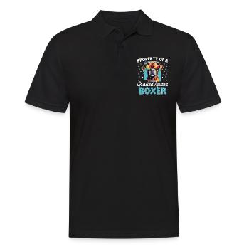 Boxer Dog Breed Pet - Property of a spoiled - Männer Poloshirt - Schwarz - Vorne - Kai (181cm)
