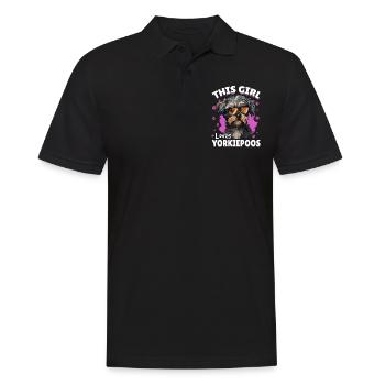 Yorkiepoo chien race animal de compagnie cette fille aime Yorkiepoos - Polo Homme - noir - Devant - Kai (181cm)